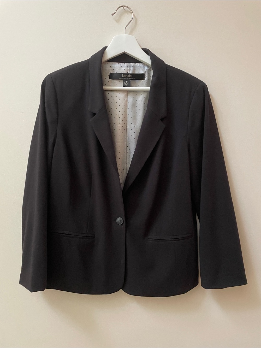 Kensie Black Single-Button Tailored Blazer
